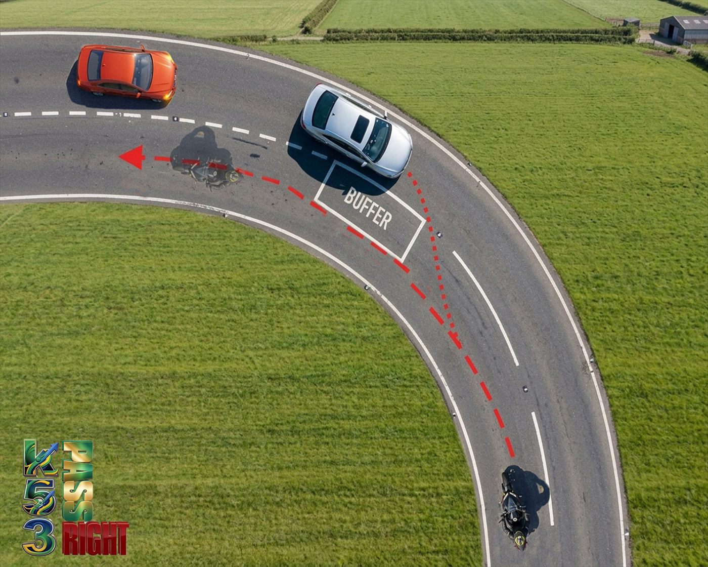 Motorcycle position on a curve